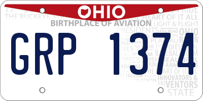 OH license plate GRP1374