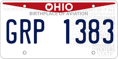 OH license plate GRP1383