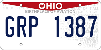 OH license plate GRP1387