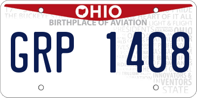 OH license plate GRP1408