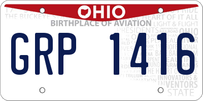OH license plate GRP1416