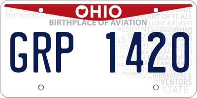 OH license plate GRP1420