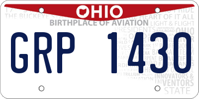 OH license plate GRP1430