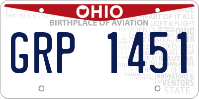 OH license plate GRP1451