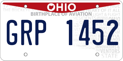 OH license plate GRP1452