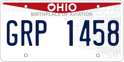 OH license plate GRP1458