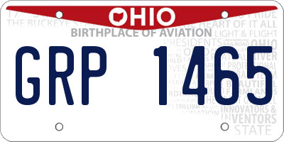 OH license plate GRP1465