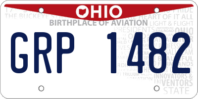 OH license plate GRP1482