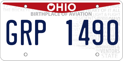 OH license plate GRP1490