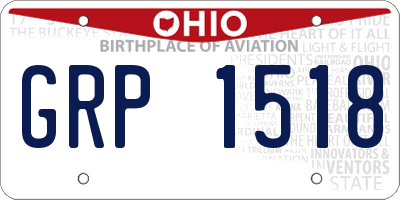 OH license plate GRP1518