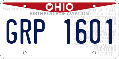 OH license plate GRP1601