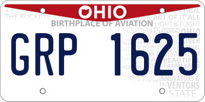 OH license plate GRP1625