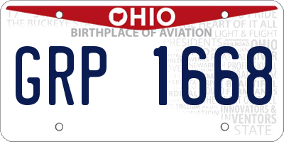 OH license plate GRP1668