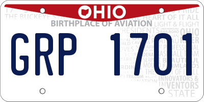 OH license plate GRP1701