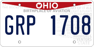 OH license plate GRP1708