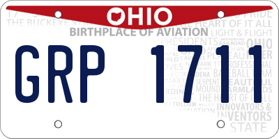 OH license plate GRP1711
