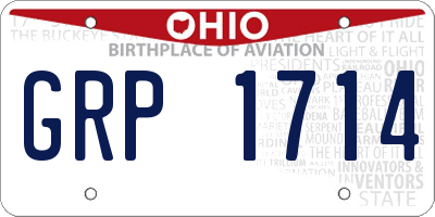 OH license plate GRP1714