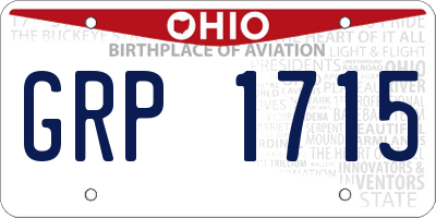 OH license plate GRP1715