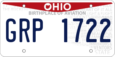 OH license plate GRP1722