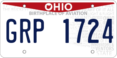OH license plate GRP1724