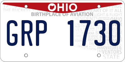 OH license plate GRP1730