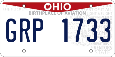 OH license plate GRP1733