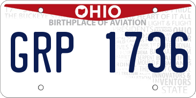 OH license plate GRP1736