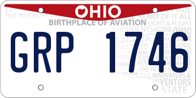 OH license plate GRP1746