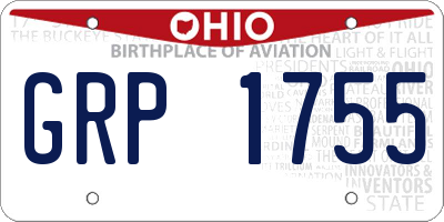 OH license plate GRP1755