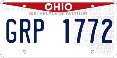 OH license plate GRP1772