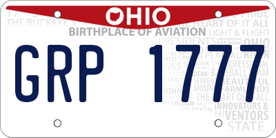 OH license plate GRP1777