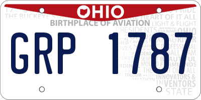 OH license plate GRP1787