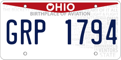 OH license plate GRP1794