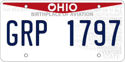 OH license plate GRP1797