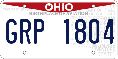 OH license plate GRP1804