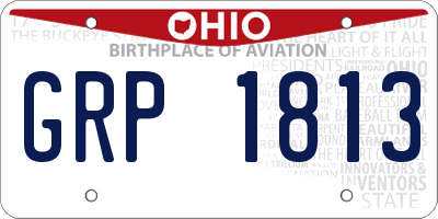 OH license plate GRP1813