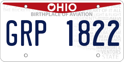 OH license plate GRP1822