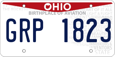OH license plate GRP1823