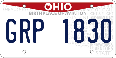 OH license plate GRP1830