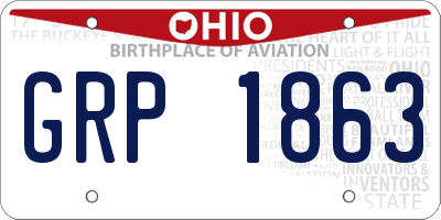 OH license plate GRP1863