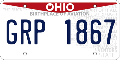 OH license plate GRP1867