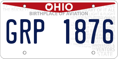 OH license plate GRP1876
