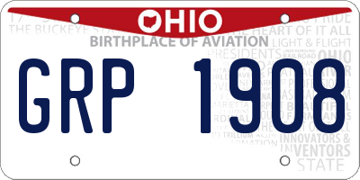 OH license plate GRP1908