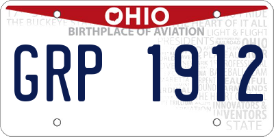 OH license plate GRP1912