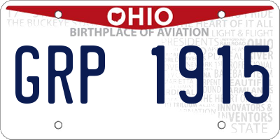 OH license plate GRP1915