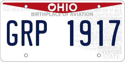 OH license plate GRP1917