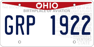 OH license plate GRP1922