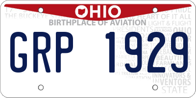 OH license plate GRP1929