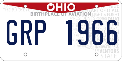 OH license plate GRP1966