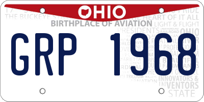 OH license plate GRP1968